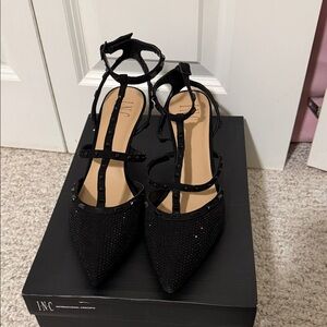 INC International Concepts Women's Black Studded Heels